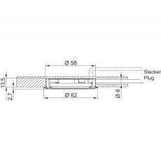 LED-Leuchte LD8001-58 Querschnittszeichnung