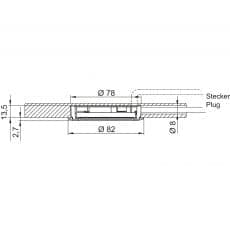 LED-Leuchte LD8001-78 Querschnittszeichnung