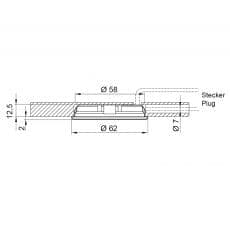 LED-Leuchte LD8001AL-58 Querschnittszeichnung