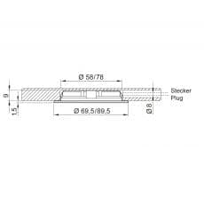 LED-Leuchte LD8001ALS-58-78 Querschnittszeichnung
