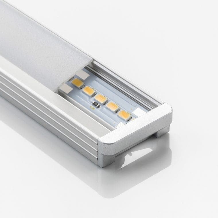 LED-Leuchte LD8003KF aluminiumfarben mit Endkappe