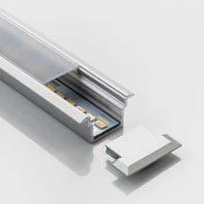 LED-Leuchte LD8003P aluminiumfarben ohne montierte Endkappe