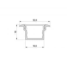 LED-Leuchte LD8003P Querschnittszeichnung