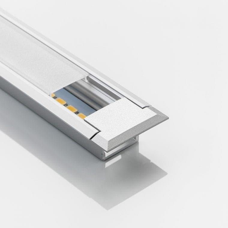 LED-Leuchte LD8003P aluminiumfarben mit Endkappe