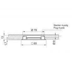 LED-Leuchte LD8004-78X Querschnittszeichnung