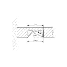 LED-Leuchte LD8003K Querschnittszeichnung